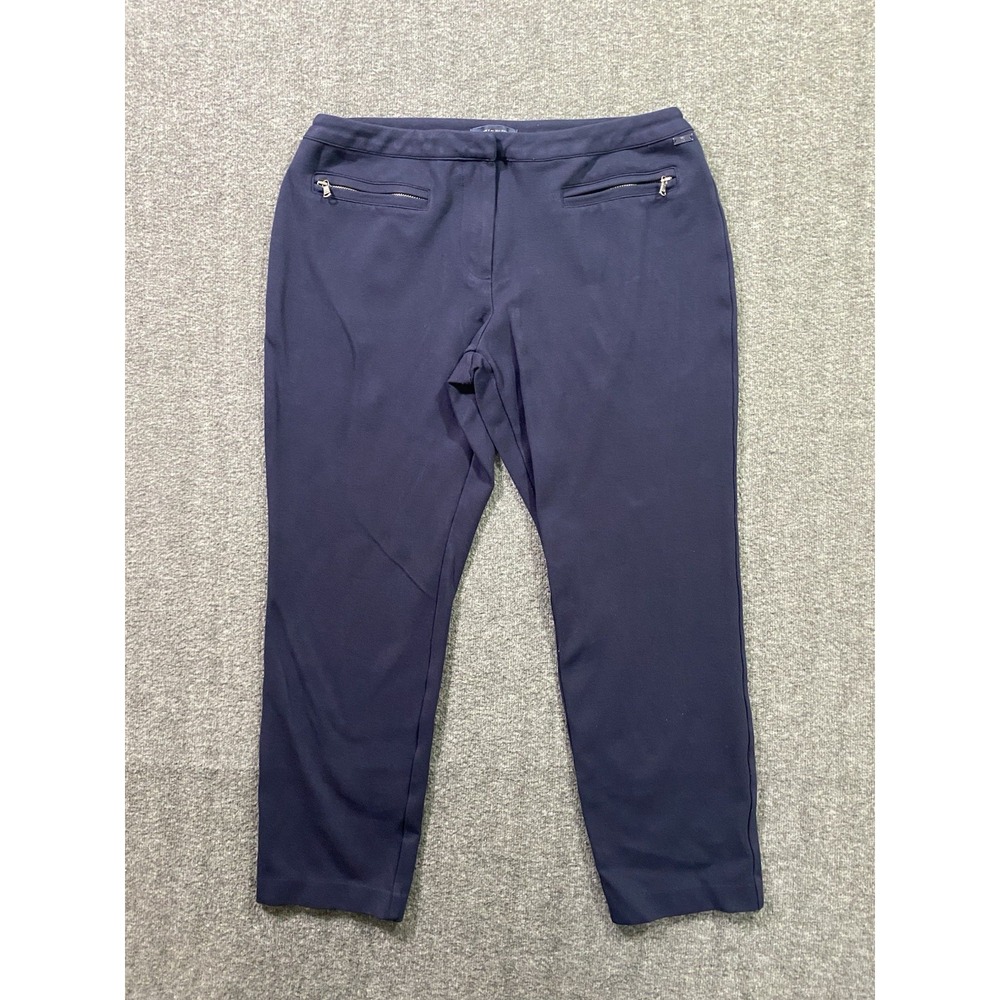 Tommy Hilfiger Pants Navy Blue Straight Leg Stretch Professional Size 12
